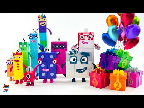 Numberblock Birthday Party! Kids Learn to Count 1 to 10, Colors & Numbers in Spanish & English!