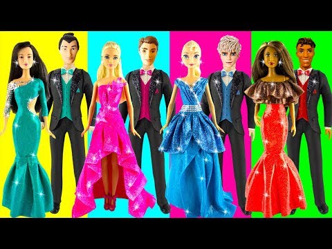 Play doh disney princess dresses Elsa Jack Aurora Phillip Tiana Naveen Mulan Shang play doh videos