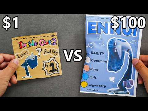 $1 vs $100 Blind Bag! | Inisde Out 2 Ennui Edition | ASMR DIY Paper Craft