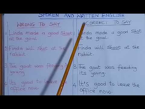 IMPROVE YOUR SPOKEN AND WRITTEN ENGLISH: LEARN THE USE OF "it's / its" ; "shoot / shot" IN GRAMMAR