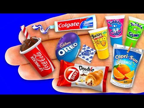 45 EASY DIY MINIATURE REALISTIC FOOD, DRINKS and THINGS | Bathtub, Handbags, Cookies, Cola, Sprite