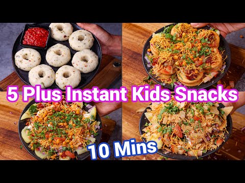 5 Kids Instant Snacks Recipes - Best Tiffin Box Recipes in Just 10 Mins | Instant Kids Snacks Idea