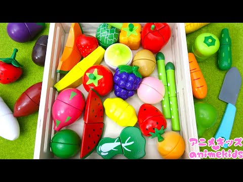 Let's learn the names of vegetables and fruits!  cut vegetables and fruits! @animekids