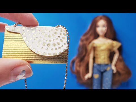 🔥DIY Barbie Ideas: Miniature Shoes👠, Jeans, Top, Neckless, Clutch/Purse 👛 Doll Fashion Hacks  ♥