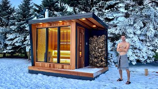 Building a MODERN SAUNA in a Winter Wonderland - Full Build