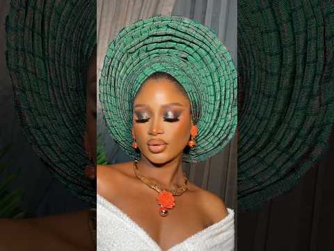 NIGERIAN TRADITIONAL BRIDAL LOOK : YORUBA BRIDE EDITION ✨💚 #nigerianmakeupartist #makeuptutorial