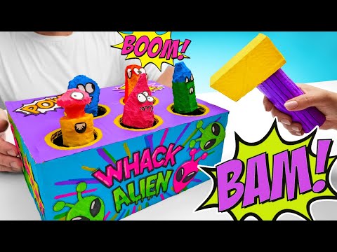 Bored? Build a Cardboard Whack-a-Mole Game🎮 in Minutes! DIY Fun with Slick Slime Sam's Maker World