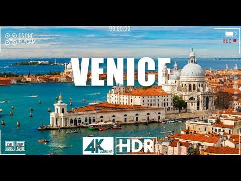 Flying Over Venice with Flycam (4K UHD) - Relaxing Music & Beautiful Nature Videos - 4K HDR