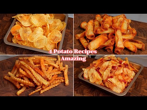 4 Amazing potato recipes | Potato Chips | Crispy French Fries | Collections Potato Snack