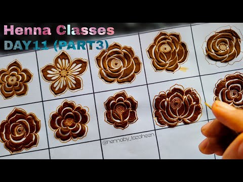 Tazaheen Henna Classes Day 11 (PART3) ||Learn Detailed Henna with Tazaheen Henna Classes 2023