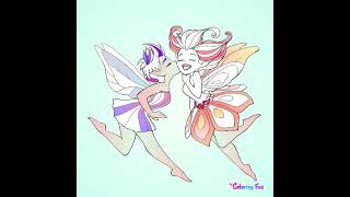 Coloring Fun By Number - Purple Fairy Girl Kiss Red Fairy Girl Pics