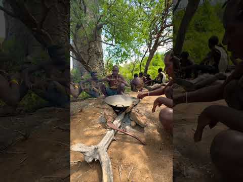 Cooking and eating hadzabe hunters #hadzabe #hadzabetribe #wildlife #africa #tribe #adventure