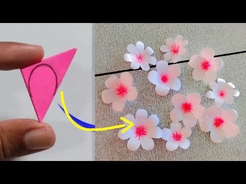 Easy Paper Flower Making | How To Make Paper Flower Craft | Paper Flower Making Step By Step