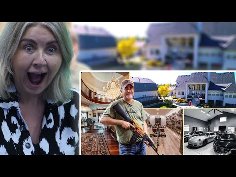 BRITS React to Tour The Collector's 14,000 sqft MEGA MANSION | Cars, Guns, Indoor Shooting Range 🤯