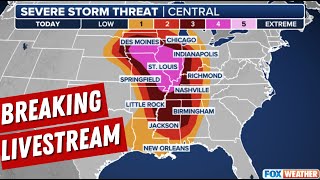 LIVESTREAM: Tracking Severe Weather Outbreak, Tornadoes - Live Cameras, Storm Trackers, Radar