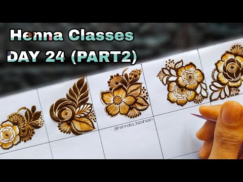 Tazaheen Henna Classes Day 24 (PART2) || Learn Detailed Henna with Tazaheen Henna Classes 2023