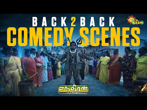 Enthiran - Back-to-Back Comedy Scenes 😂 | Rajinikanth | Aishwariya Rai | Santhanam | Adithya TV