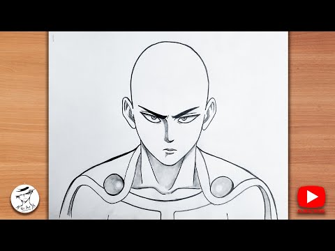 How to draw Saitama (One Punch Man) | Easy step by step drawing tutorial