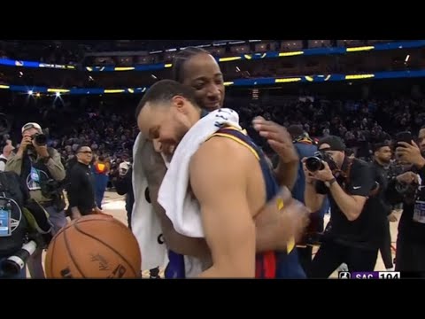 DeMar DeRozan to Steph Curry "Y'all really winning the CHIP HUH?" then Curry snatches game ball