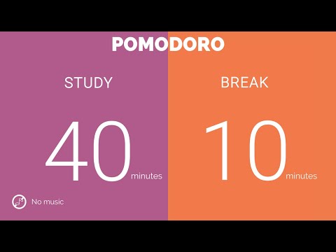 40 / 10  Pomodoro Timer || No music - Study for dreams - Deep focus - Study timer