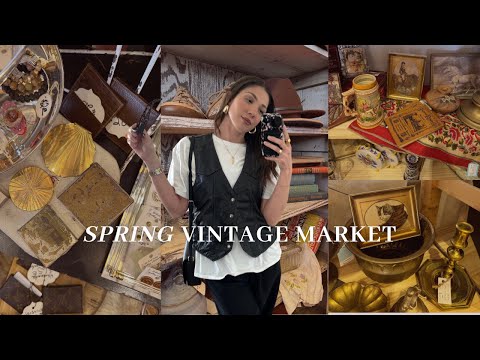 Come thrift with me! Spring Vintage Market + Haul + LED Therapy Face Mask Review