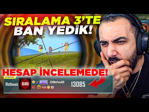 FATİH LİGİ SIRA 3'TE RANK KASARKEN BAN YEDİK!! 😱 HESAP İNCELEMEYE ALINDI! | PUBG MOBILE