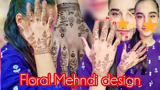 Rose & Leaf Mehndi Design || Flower style mehndi design | Stunning Floral Mehndi Art by Annus mehndi