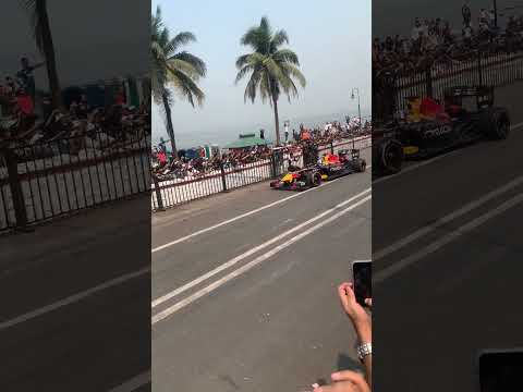 Red Bull V8 F1 car slide Mumbai #RedBullShowrunMumbai #RB7