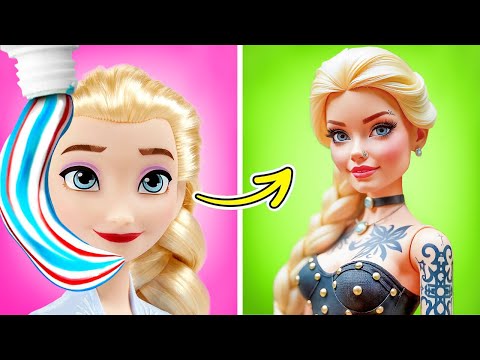 Let's MAKEOVER Queen Elsa's Outfit and Build Her Magical Mini Apartment ❄️