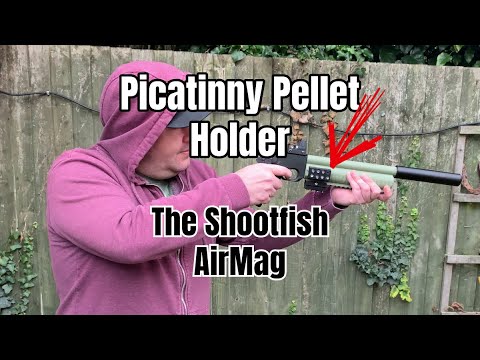 Airgun Pellet Holder Fitted To Gun On Picatinny Rail