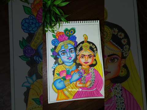 Cute radhe Krishna drawing ♥️✨ || #shorts