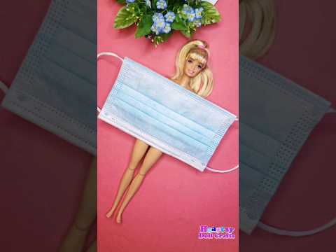 Barbie Fashion Hacks you wish you knew before - Easy DIY Doll Dress👗 from surgical mask 😷 Craft Idea