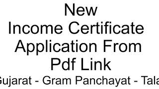 New Income Certificate  Application From Pdf - Talati