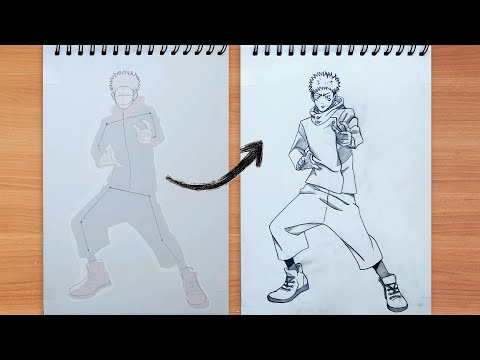 How to Draw Yuji Full Body | Jujutsu Kaisen drawing step by step