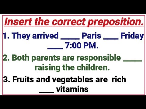 English Grammar Test ✍️ Insert the correct preposition 📘Can you pass test?