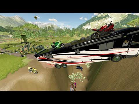 Stuntman Finds Abandoned Barns and Army Helicopter | Farming Simulator 22