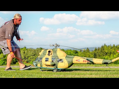 HUGE MIL MI-2 RC SCALE 1:6 MODEL TURBINE HELICOPTER FLIGHT DEMONSTRATION