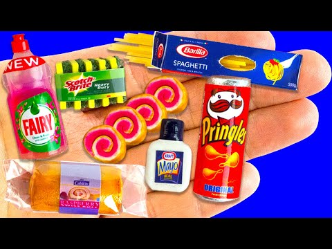 35 MINIATURE FOOD & THINGS IDEAS TO DIY | Spaghetti, Egg Tray, Princles Potato Chips and more !!!