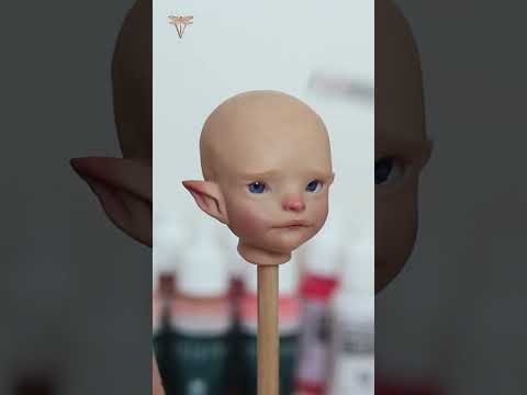 Polymer clay art doll tutorial - face and hair