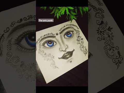 Radha rani eyes drawing 😍 || radhe radhe friends ❤️ || #shorts #easy #theartspunit