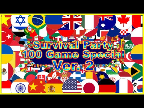 1 minute survival party =100 Game Special Ver2=- ~200 countries marble race~| Marble Factory