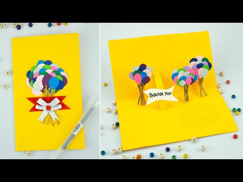 How To Make Pop-Up Card | Pop-Up Balloon Cards | Thank You Card