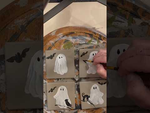 Ghost Coasters #halloween2024 #halloweencrafts #halloweendecor #halloween