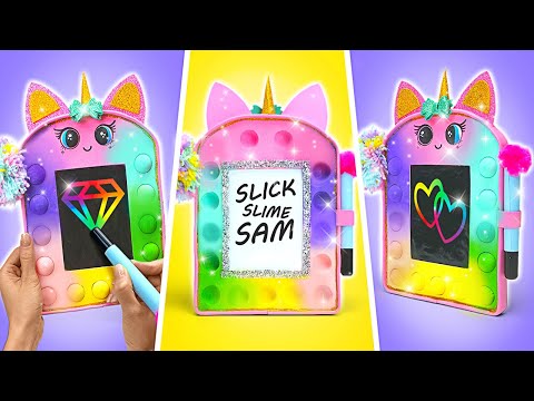 Sparkle Your School Supplies with a Unicorn Board! ✨🦄 | DIY Fun with Slick Slime Sam's Maker World