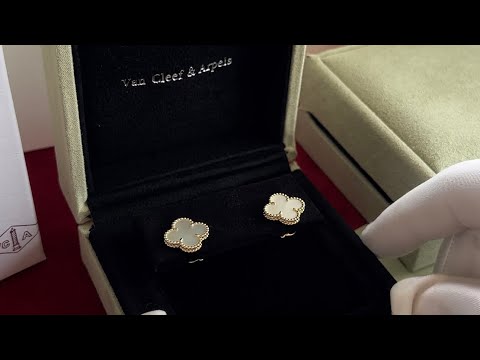 Unboxing Video | Van Cleef & Arpels Alhambra Earrings Vintage size, Yellow Gold, MOP