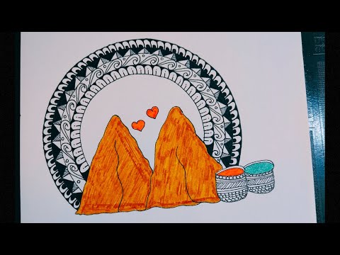 Samosa Mandala Drawing | Simple Mandala Art for Beginners | Mandala Art Design