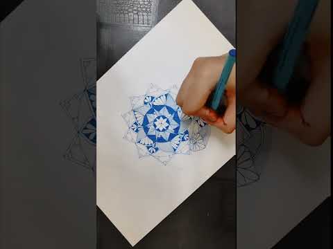 Blue Mandala Art #shorts #youtubeshorts #mandala #doodle #colourfulmandalaart