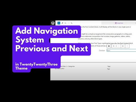 How to add "Previous" and "Next" links inside Twenty Twenty Three Theme?