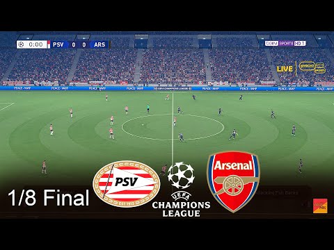 PSV vs ARSENAL | 1/8 Final UEFA Champions League | Full Match & All Goals | PES 21 Gameplay