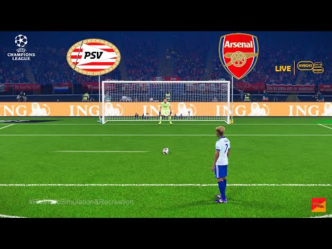 PSV vs Arsenal | UEFA Champions League | Penalty Shootout | PSV vs Sako | PES 21